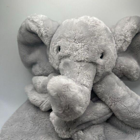 So Dreamy Lovey Security Blanket Soft Gray Elephant Plush 15x15" SL Home Fashion - Picture 3 of 4